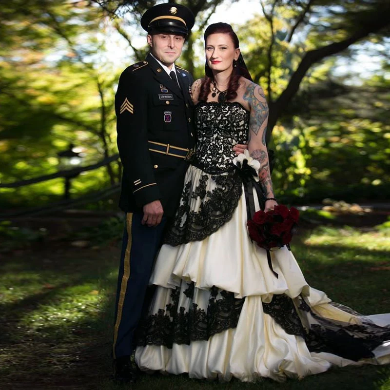 white gothic wedding dresses