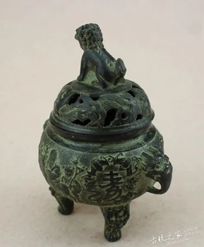 

Antique antique dog longevity fumigation incense burner bronze ware