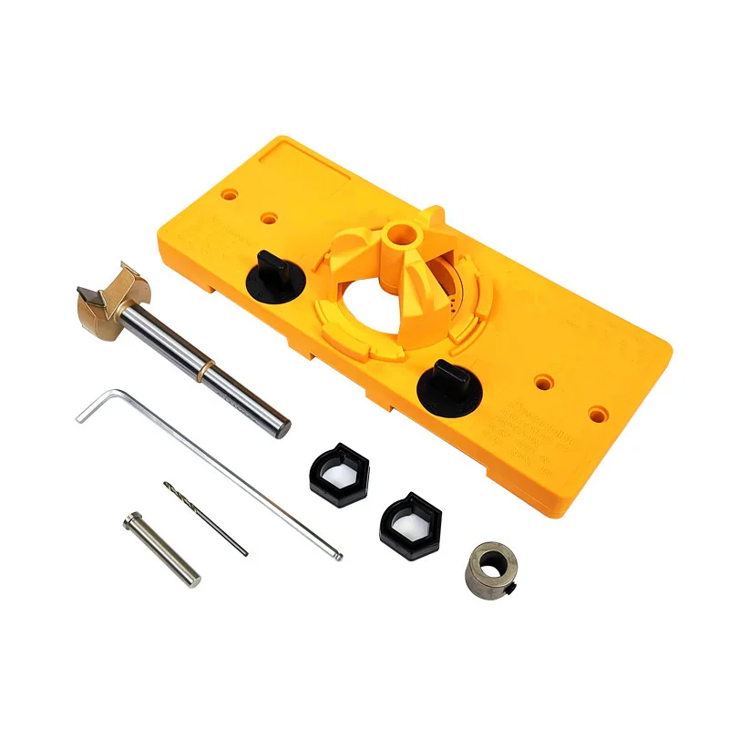 

Concealed Hinge Jig Drill Guide Set Door Boring Hole Template Bit Woodworking