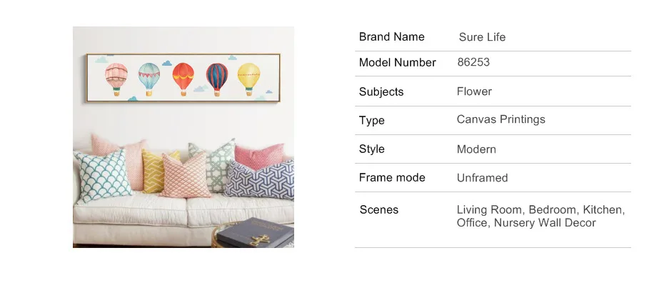 Sure Life современный воздушный шар небо плакат печать на холсте картины настенные художественные картины для спальни детская комната украшения дома