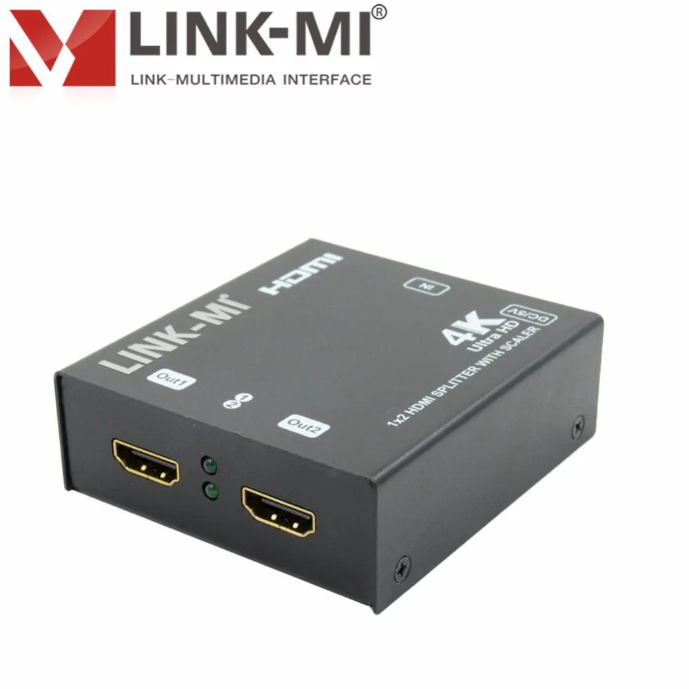 LINK-MI LM-SC4K2K-142 2-портовый HDMI сплиттер 1x2 2 Ultra HD отображает до 4 K x 2 K. 3D видео DTS-HD мастер аудио, совместимый HDCP