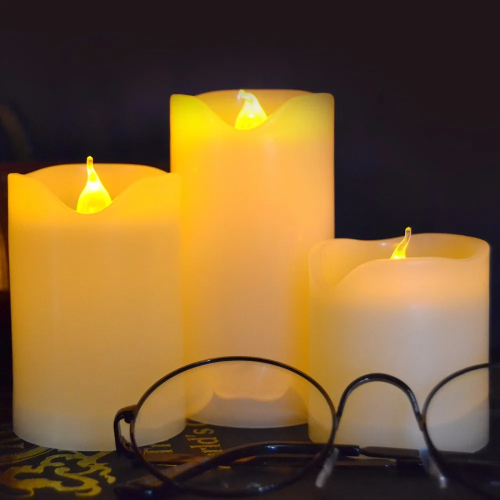 3pcs/lot Small Battery Operated LED Candle with Long Lasting Bright Light Flameless LED Candle