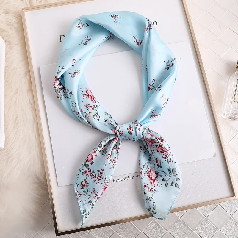 

Towel Decorative Sunscreen Square Scarf for Women in Summer of 2019 Small Fresh Career Simulated Silk Stewardess Scarf