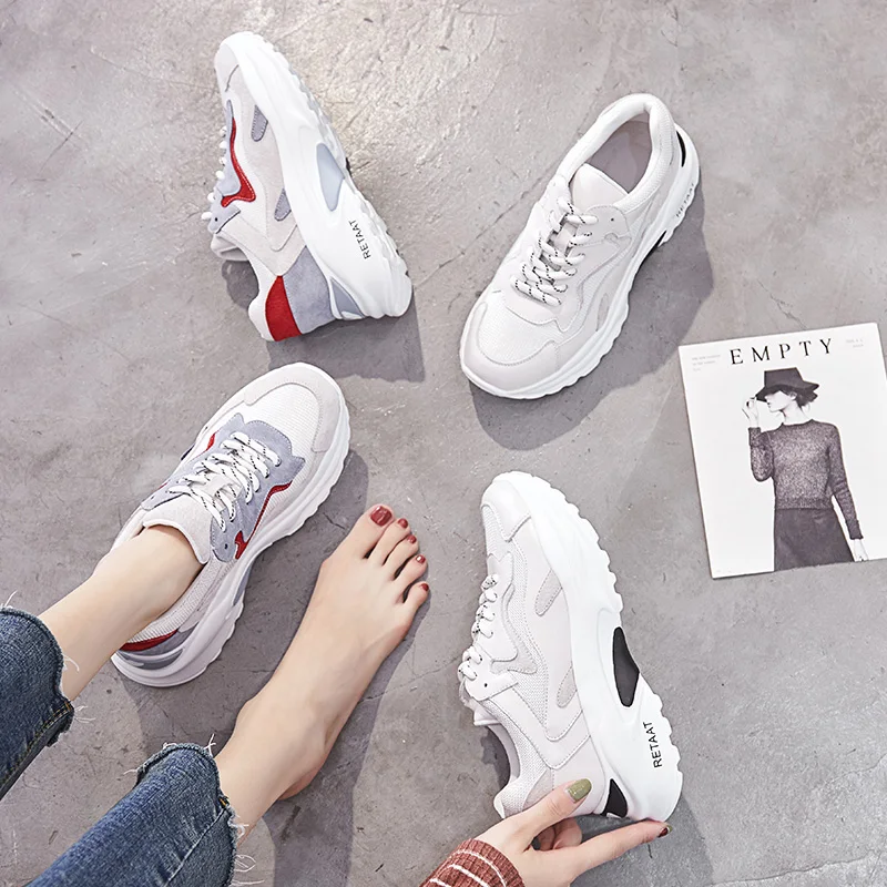 

MYCORON 2018 High Top Fashion Sneakers Luxury Product Women Platform Shoes Lace-Up Casual Shoes Women Zapatos Mujer Tacon