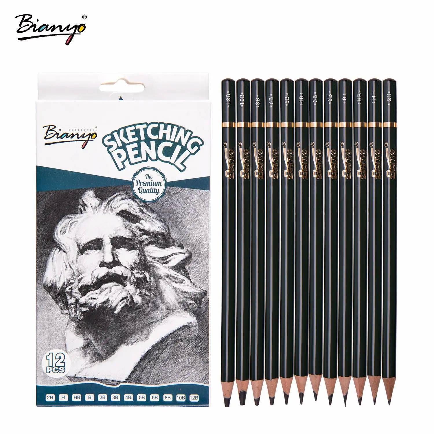 12 Pcs 2h 12b Sketsa Lukisan Menggambar Grafiti Pensil Set Non