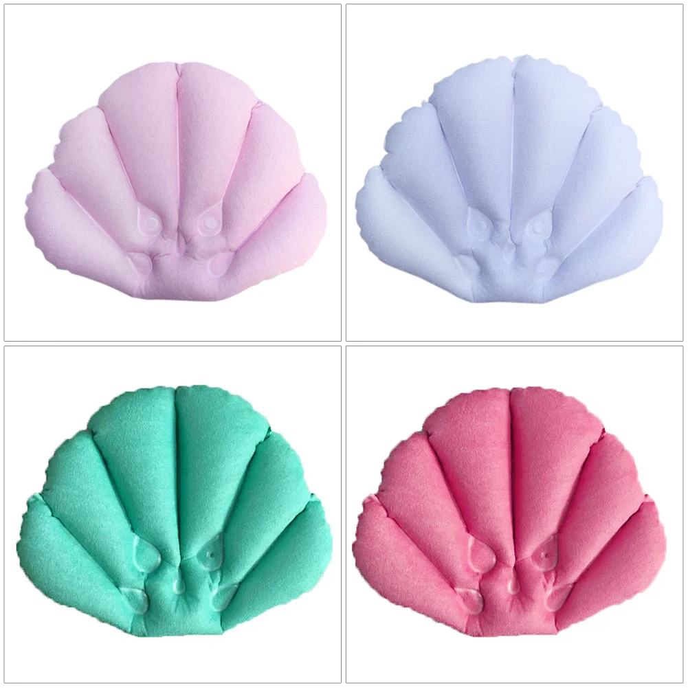 Новые товары для ванной дома спа надувные подушки чашки в форме раковины шеи Подушка для ванны случайный цвет аксессуары для ванной комнаты - Цвет: A
