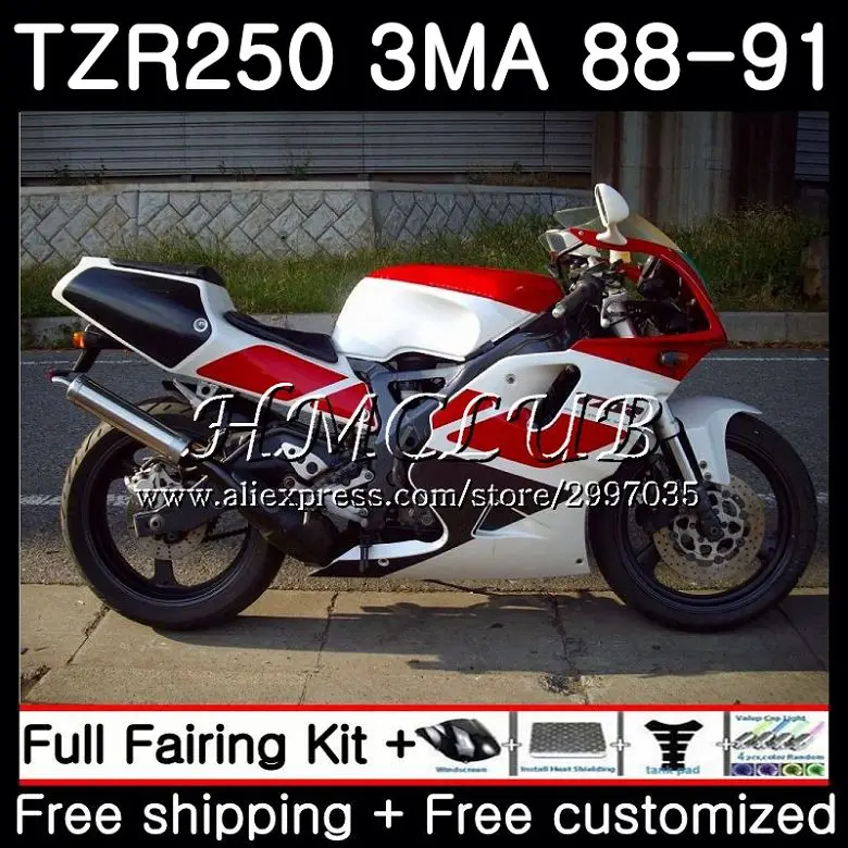 

Body For YAMAHA Red white TZR-250 3MA TZR 250 1988 1989 1990 1991 5HC.10 TZR250RR TZR250 RS RR YPVS TZR250 88 89 90 91 Fairing
