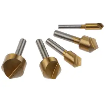 

5Pcs HCS Chamfering Drill Bit 90 Degree End Mill Cutter Bit Countersink Set Hot!