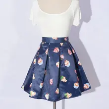 Faldas прямые продажи ампир хлопок юбки женские s Европа и Америка стиль женские с резинкой в талии с принтом плиссированная юбка