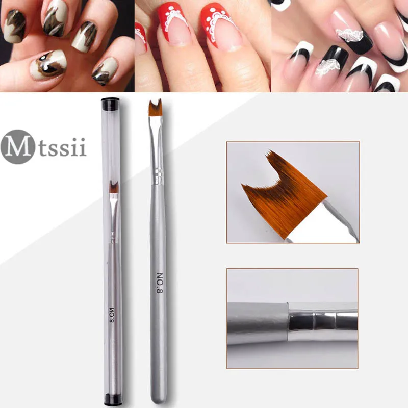 

Mtssii Nail Art Brushes UV Gel Painting Drawing Manicure Design Tools Crescent Moon Polishing Tips Decoration DIY Nail Art Pen