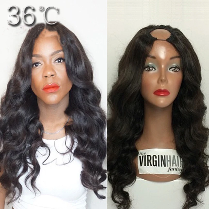 

Hot Sale U Part Wigs Peruvian Virgin U Part Human Hair Lace Wig With Right Side Part Wavy Upart Wigs In Stock For African Women