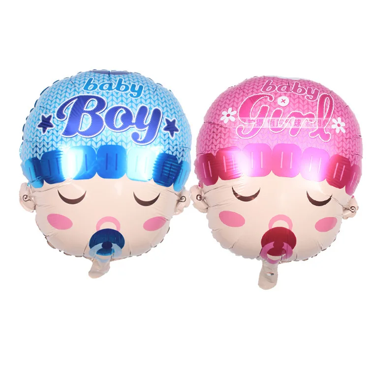 

Birthday party arrangement of big head doll; male and female baby aluminium film balloons angel pacifier balloons