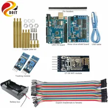 DOIT 1 комплект WiFi контрольный набор для отслеживания для Arduino робот-танк шасси с UNO R3 плата+ моторный привод щит+ модуль отслеживания