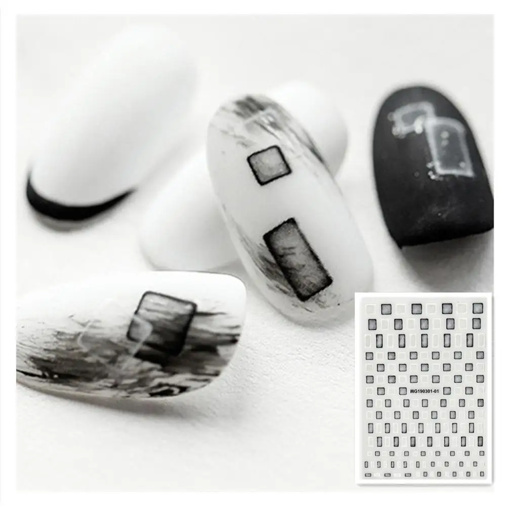 

Newest WG-0101 3D nail art sticker decal stamping template self adhesive DIY nail decoration tools nail wraps