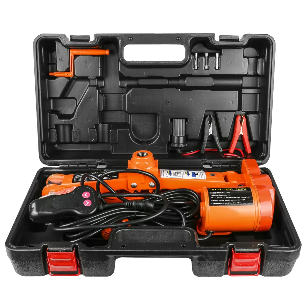 

Car Electric Scissor Jack Floor 3 Ton 6600lb DC 12v Lift Screw Jacks Repair Tool Auto Emergency Roadside Tire Change Lifting