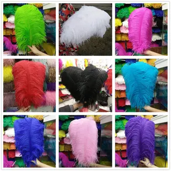 

10 pcs/lot different color "thick stem" male ostrich feathers 24-26inches / 60-65cm Wedding Birthday Christmas Decoration