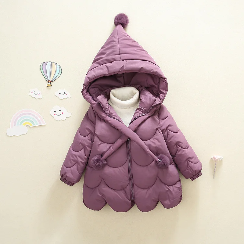 Зимнее хлопковое пальто с цветочным рисунком для маленьких девочек; куртки; Верхняя одежда для младенцев; зимние пальто с капюшоном с изображением животных для новорожденных; Одежда для девочек - Цвет: 6