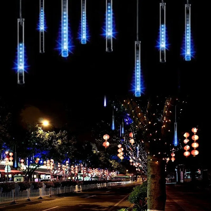 Led Meteor Shower Rain String Lights Waterproof 30cm 50cm 8 tube Fairy