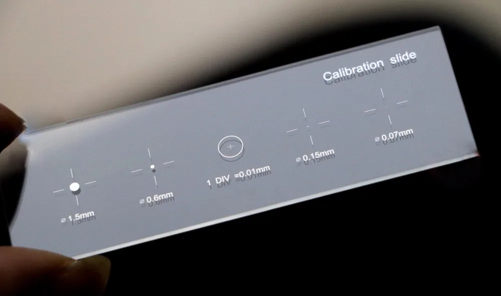Cross Dot 0.01mm Stage Micrometer Microscope Calibration Slide with