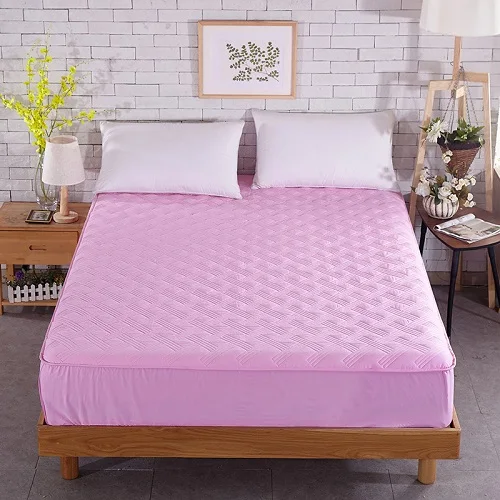 SongKAum наматрасник высокого качества сплошной цвет накладка протектор Sueding хлопок мягкий - Цвет: Розовый