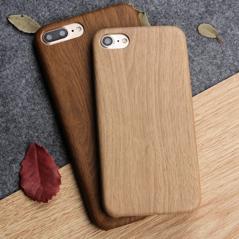 Ultra Thin Bamboo Wood Grain Case For iPhone 7 8 6 6S Plus 8Plus Soft