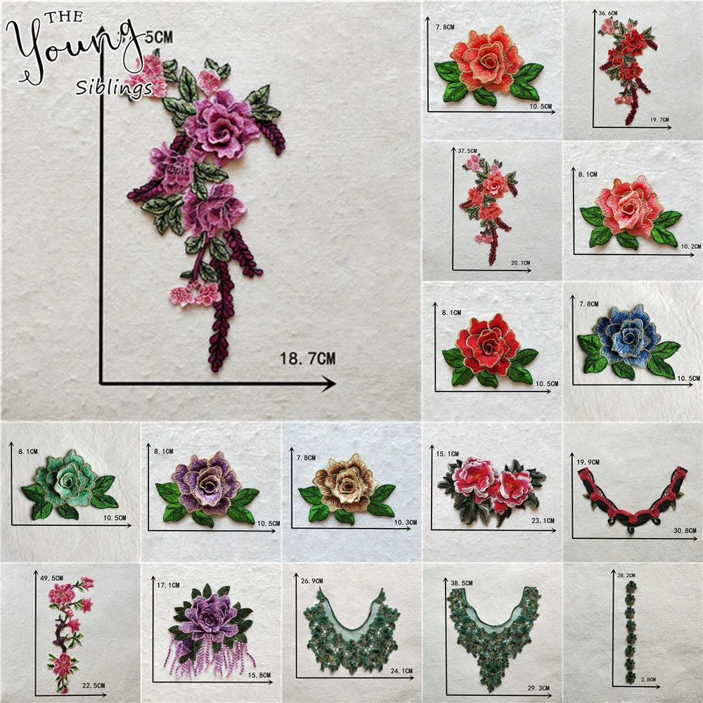 

Embroidered Flowers Lace Neckline Embellished Sewing Applique DIY Lace Collar Craft Supplies Decorative Clothing Accessories