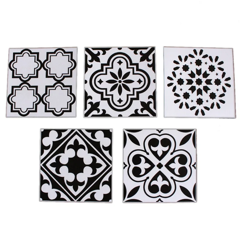 Black And White Nordic Style Retro Tile Sticker PVC Bathroom Kitchen Waterproof Wall Sticker Home Decor Floor Art Mural Decor Black And White Nordic Style Retro Tile Sticker PVC Bathroom Kitchen Waterproof Wall Sticker Home Decor Floor Art Mural Decor