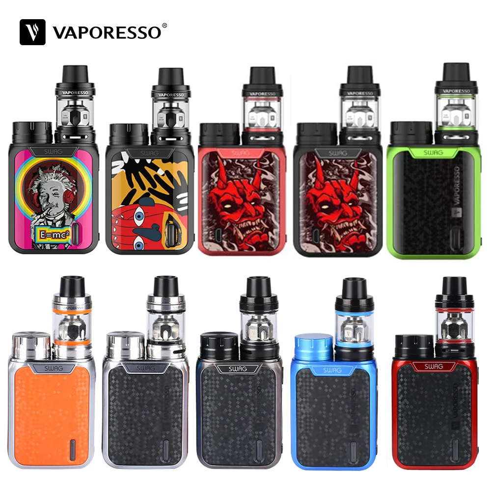 

Original Vaporesso Swag Kit Electronic Cigarette No 18650 With 80W TC Box Mod Vape 3.5ml NRG Tank GT Coil Head Vaporizer