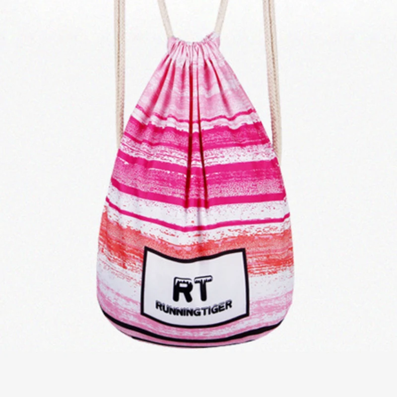 Ruique для женщин модная тканевая сумка Drawstring Красочные печати букет карман рюкзак обувь для девочек простой повседневное мини-сумочка с