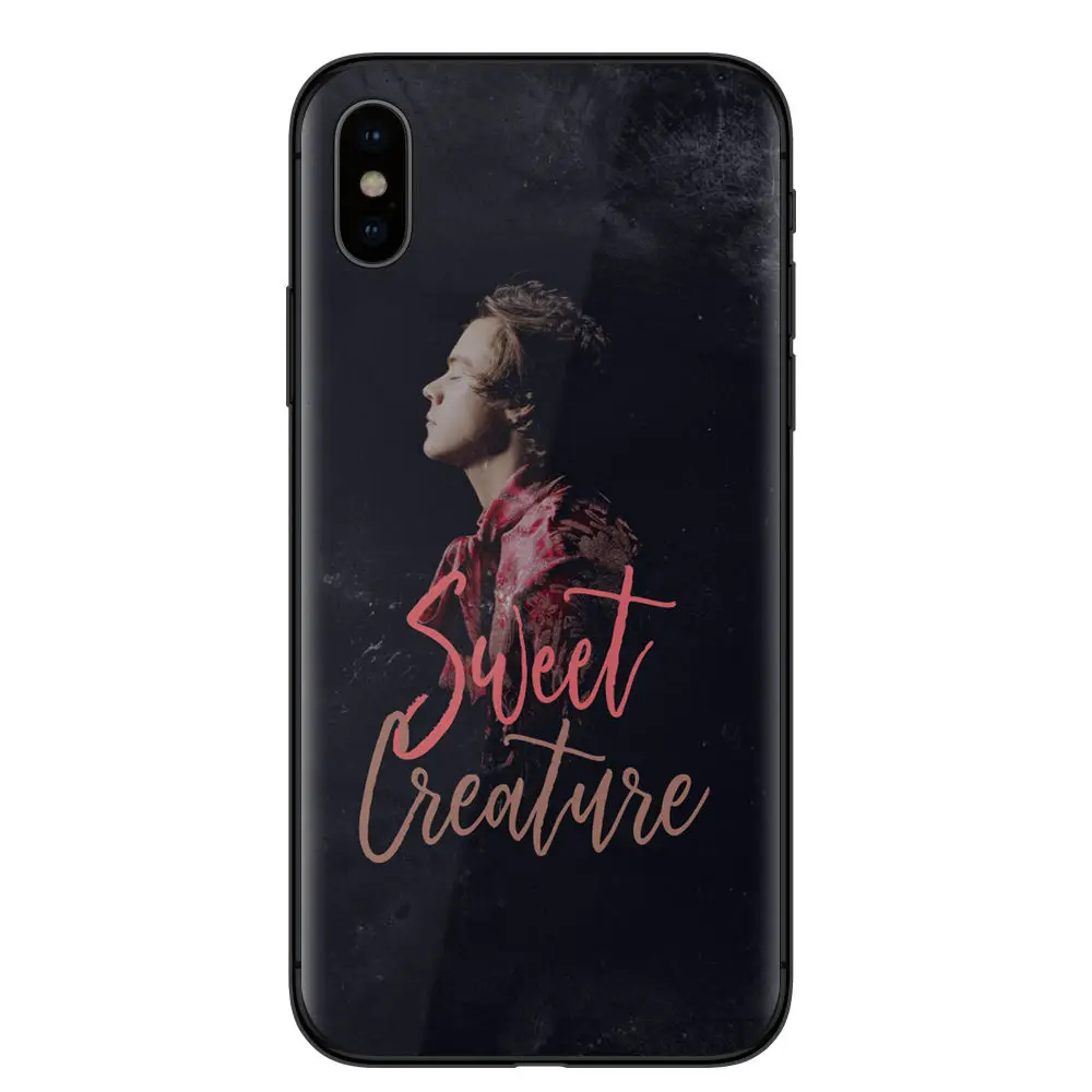 RUIXKJ One Direction Tattoos Harry Styles чехлы для телефонов для iphone 5S SE 6 6S 7 7Plus 8 8 Plus X мягкий черный силиконовый чехол