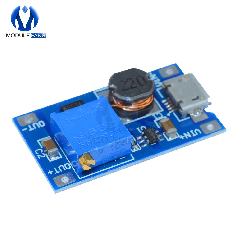 

5PCS 2A MT3608 DC-DC Adjustable Boost Module Boost Plate Step Up Module With Micro USB LM2577 Replace XL6009