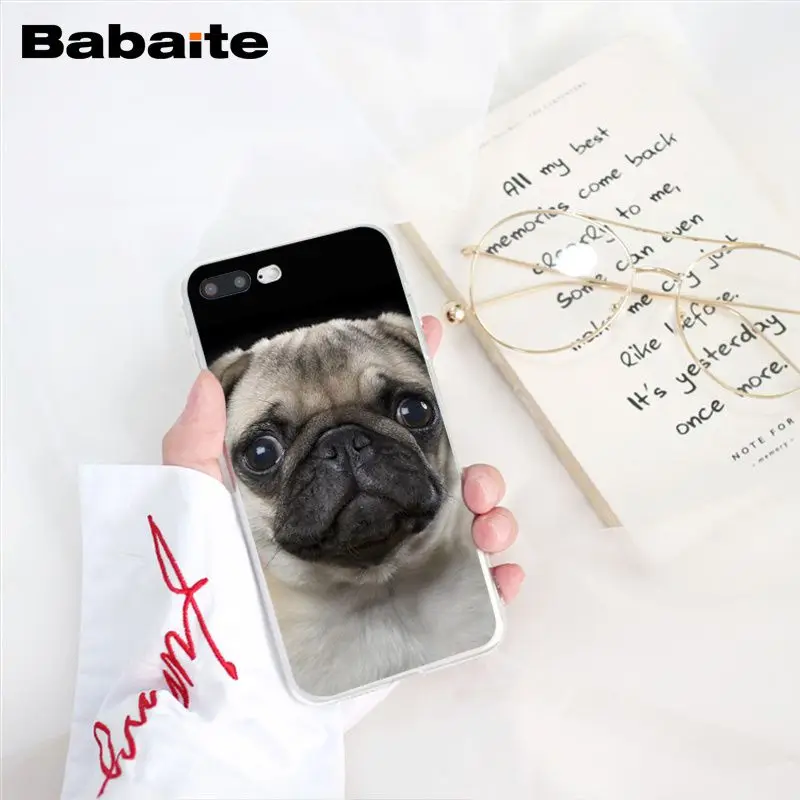 Babaite животное милый Мопс Собака чтение еды чехол для телефона для iphone 11 Pro 11Pro Max 8 7 6 6S Plus X XS MAX 5 5S SE XR