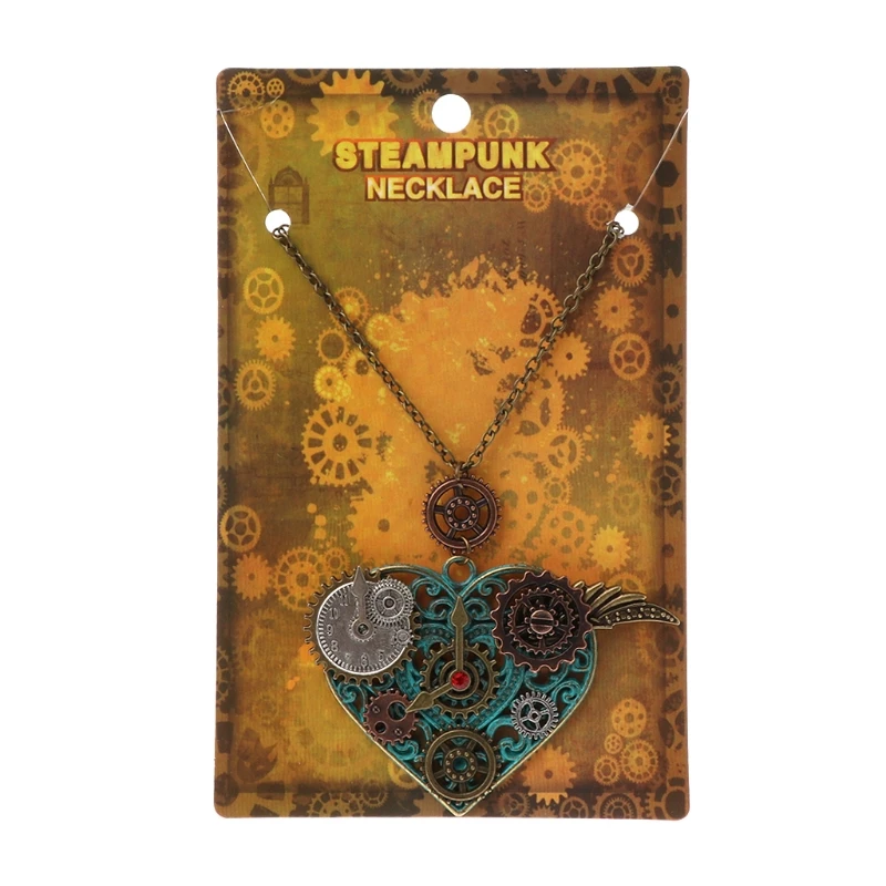 Винтажные Ювелирные Подвески в форме сердца с различными шестернями механические стимпанк ожерелье