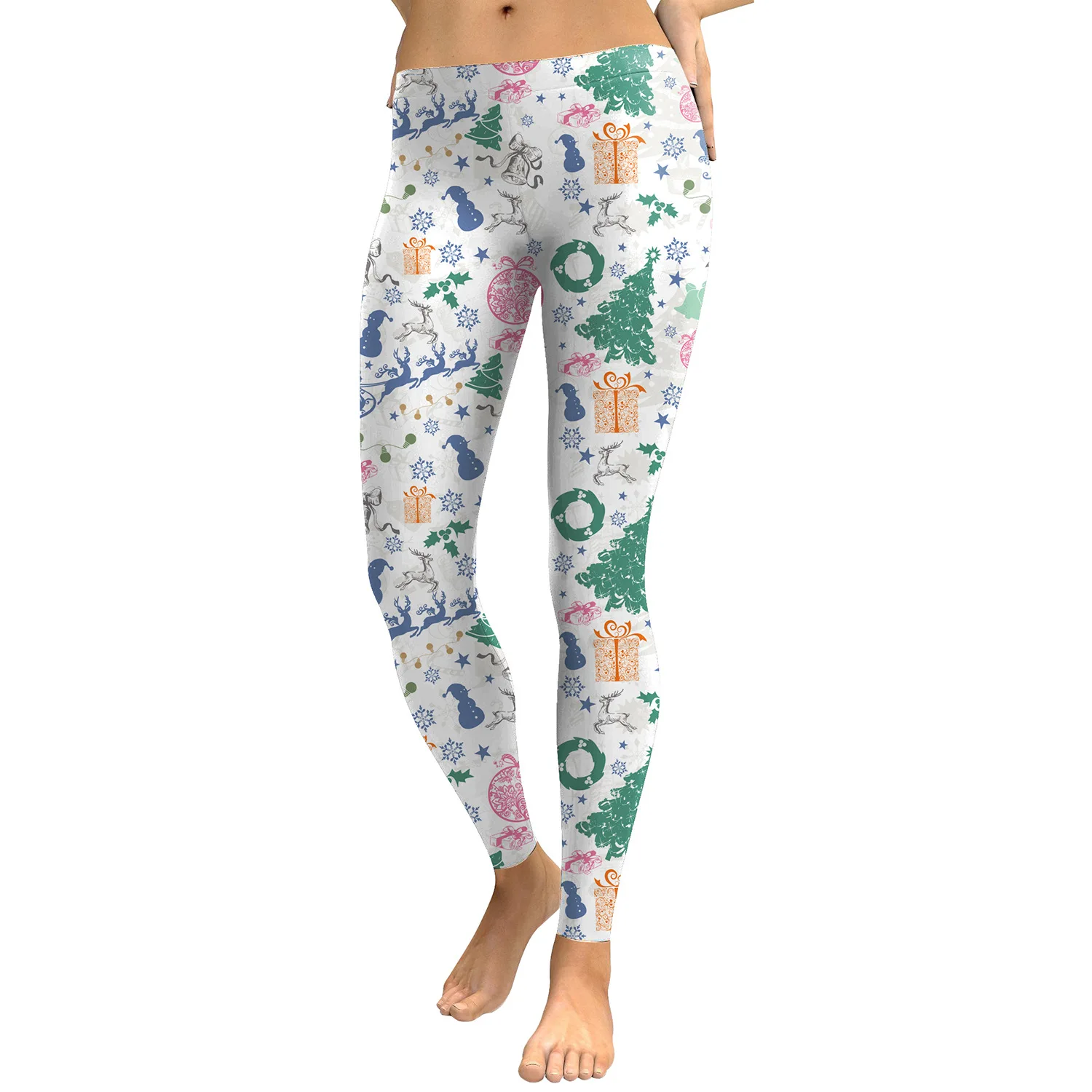 JIGERJOGER 2017 Christmas gift printing Leggings Cute Christmas tree