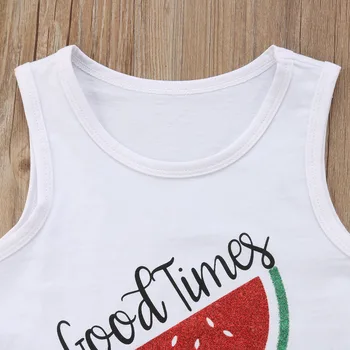Toddler Kids Baby Girls Watermelon Vest Tops Denim Shorts Pants Jeans 2PCS Outfits Summer Clothes Set 1-5T 3