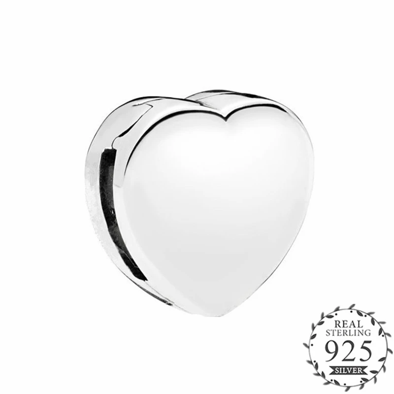 

2018 NEW 925 Sterling Silver Reflexions Heart Clip Charm Fits Pandora Refelexions Bracelet DIY Bead Making Jewelry For Women