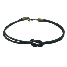 Простой браслет унисекс модный концентрический браслет с узлом для женщин и мужчин счастливый Красная Нить Черная Вощеная Веревка пара браслетов