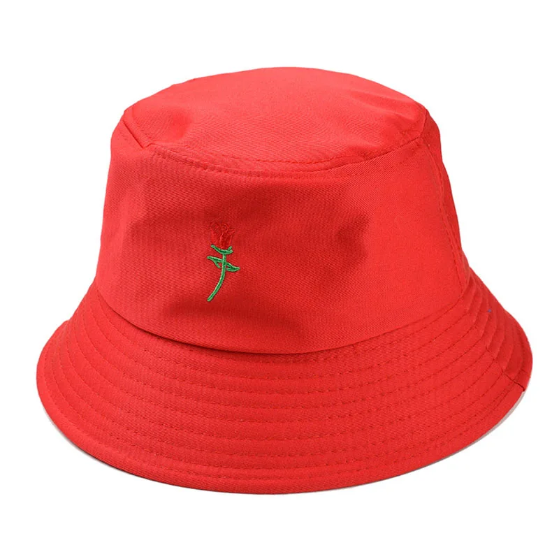 Повседневная женская шляпа с вышивкой, Мультяшные шляпы для рыбалки, мужские Модные простые Панамы в стиле хип-хоп Gorros, летние кепки с козырьком - Цвет: red