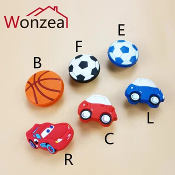 

Wonzeal Furniture Single Cartoon Children knobs Soft Rubber drawer cabinet dresser door handles pulls knobs kids furniture knobs