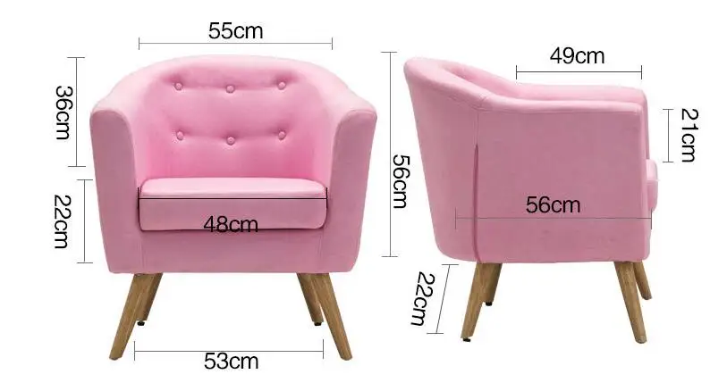 Mid Century Modern Style Sofa / Love Seat With Wood Legs Living Room Furniture Single Couch Tufted Button Fabric Accent Chair