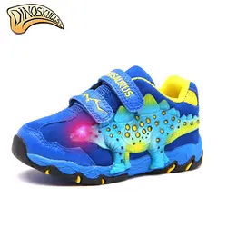 Dinoskulls/детская обувь для маленьких мальчиков со светодиодной подсветкой, обувь для маленьких мальчиков, кроссовки детские, спортивные