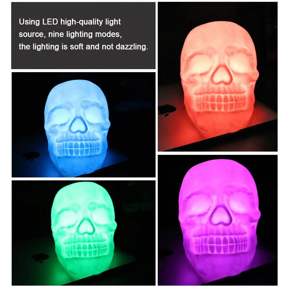 Светодиодный пульт дистанционного управления RGB Wacky Skull Patting Light Trick ночник настольная лампа