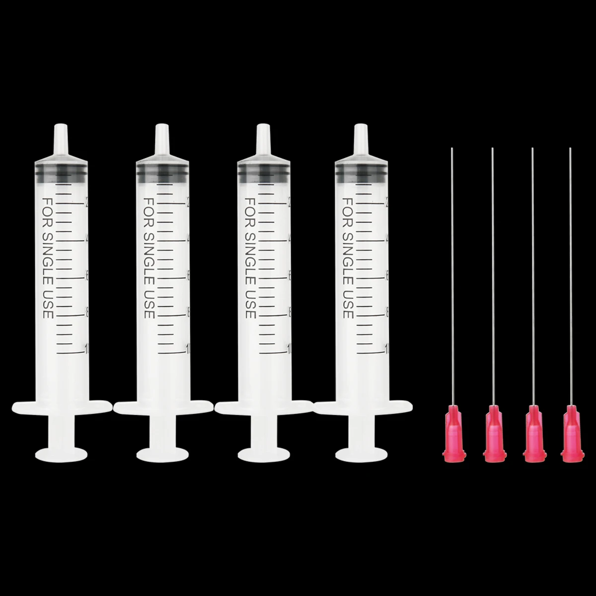 New 4pcs 10ml Transparent Syringe with 4pcs Blunt Needle for Home Office Refill Ink Cartridges and Ciss System