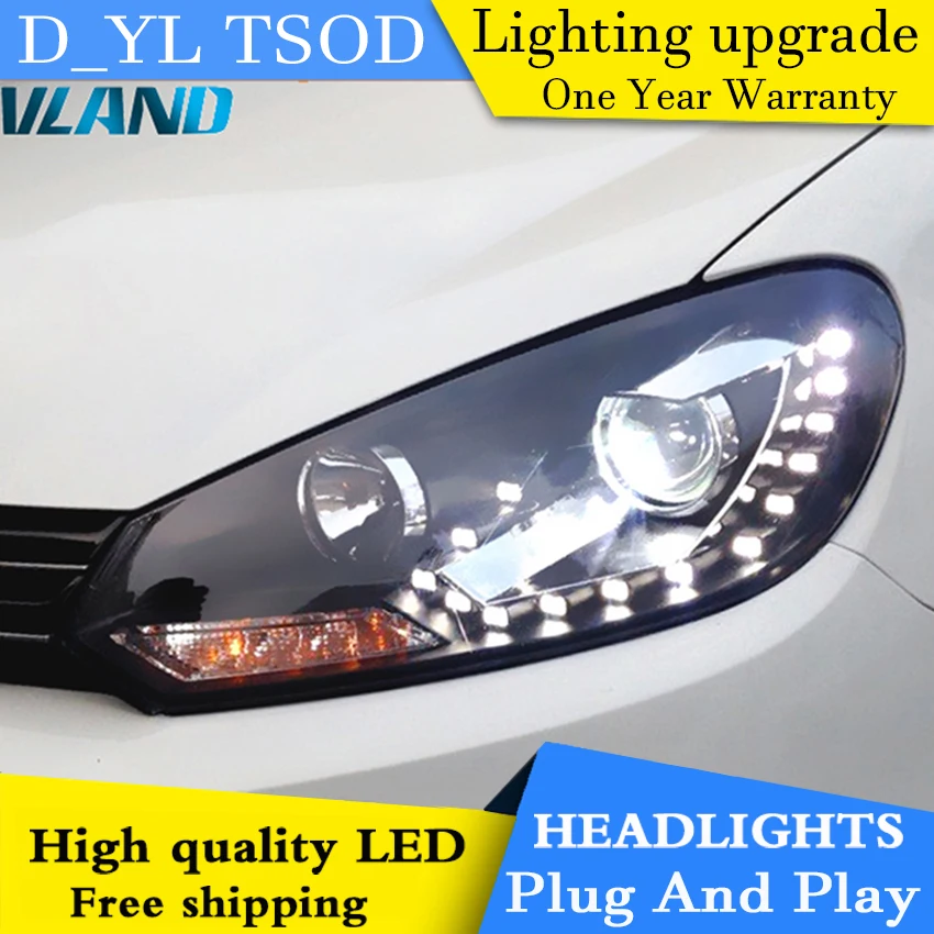 Авто. PRO 2009 2012 для vw golf MK6 фары автомобиля Стайлинг 6 DRL LED tear eyes bi xenon объектив
