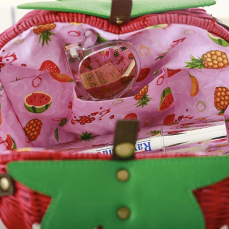 Women Straw Bags Female Summer Beach Shoulder Bag Lady Strawberry Vintage Rattan Weave Handbag Handmade Portable Bolsa SS3126 (9)