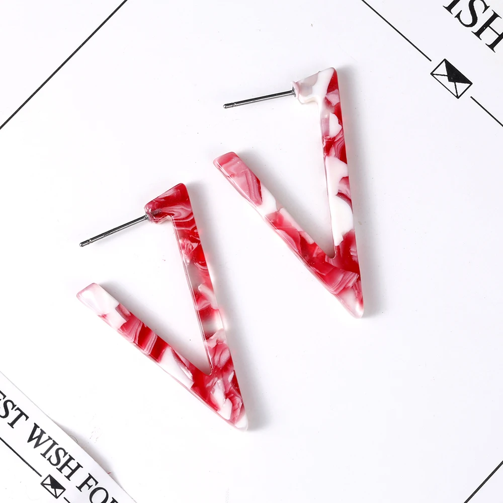 VIVILADY Fashion Geometric Triangle Hoop Earrings Women Candy Acrylic Acetic Acid Brincos Boho Summer Bijoux Jewelry Party Gifts - Image 3