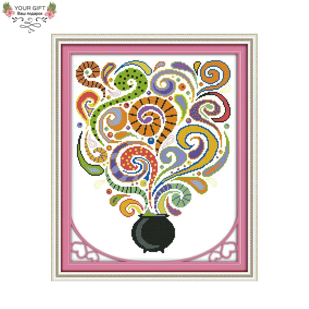 Joy Sunday Magic Bottle Home Decor J118 14CT 11CT Counted Stamped Halloween Needlepoint Embroidery DIY Cross Stitch kits | Дом и сад