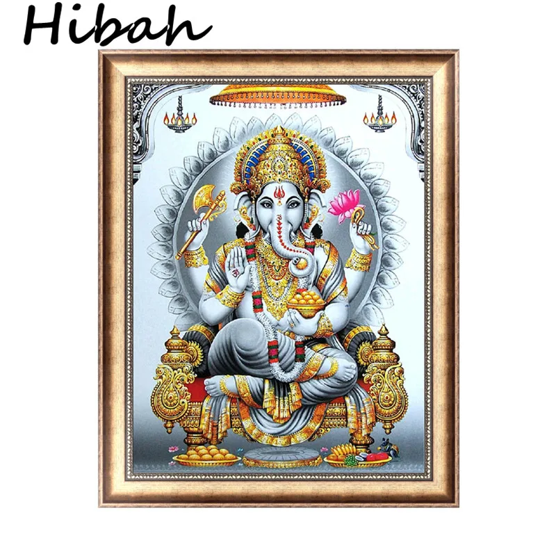

DIY diamond painting Indian religion Buddha painting round diamond cross stitch painting living room mural photo decoration