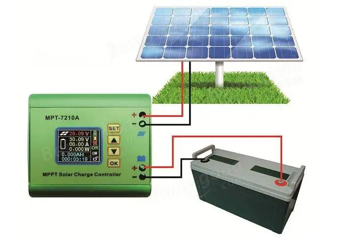 MPT-7210A Aluminum Alloy MPPT Solar Panel Charge Controller with LCD Display
