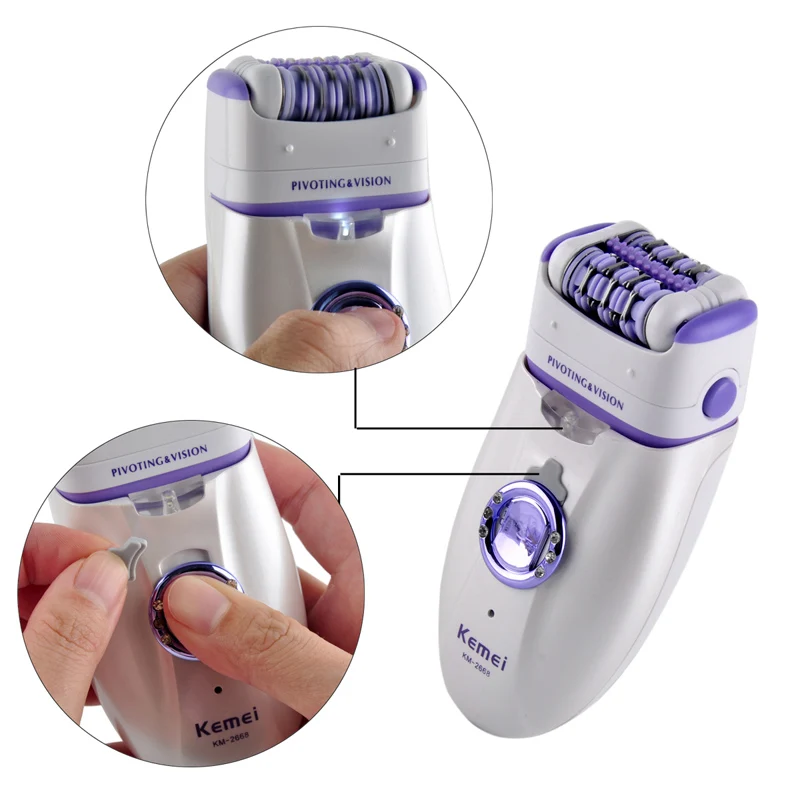 New 2 in 1 Women Shave Wool Device Knife Electric Rechargeable Lady Shaver Epilator Shaving KM 3